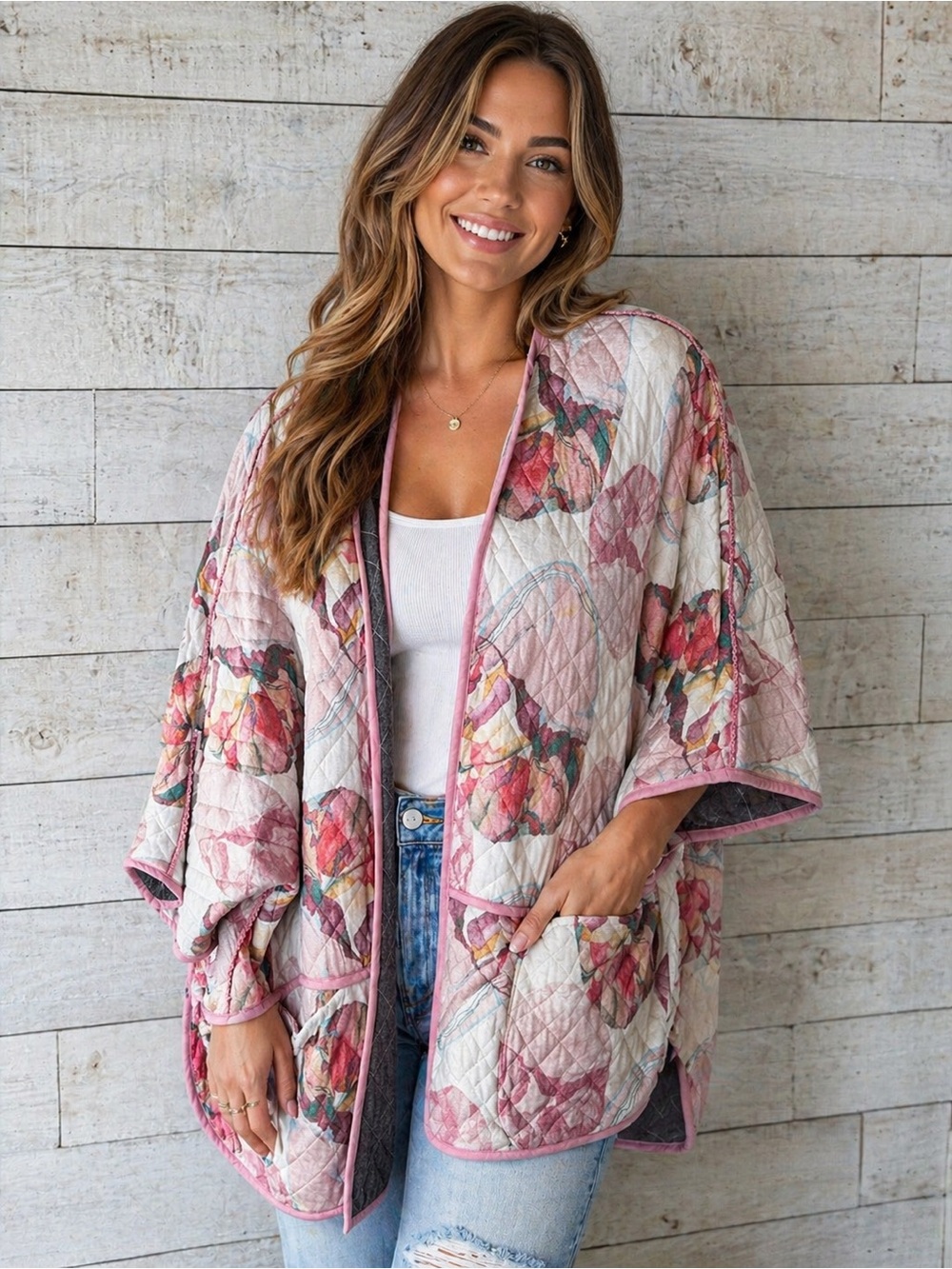 Anthropologie Watercolor Floral Kimono - Picture 2 of 12